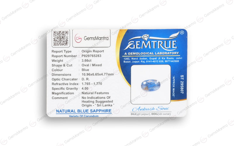 Blue Sapphire - 3.66 Carats