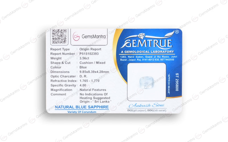 Blue Sapphire - 3.56 Carats