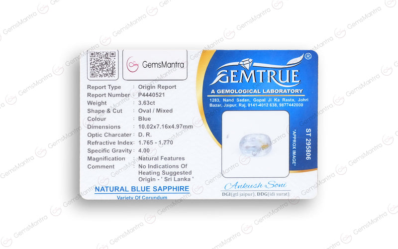 Blue Sapphire - 3.63 Carats