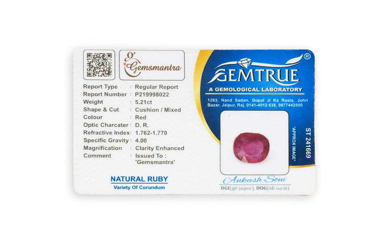 Glass Filled Ruby Pendant - 5.21 Carats