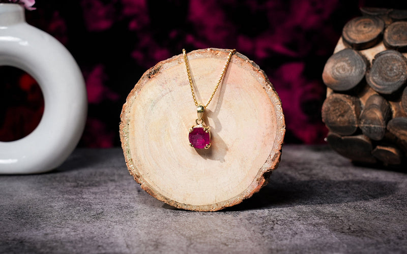 Glass Filled Ruby Pendant - 9 Carats