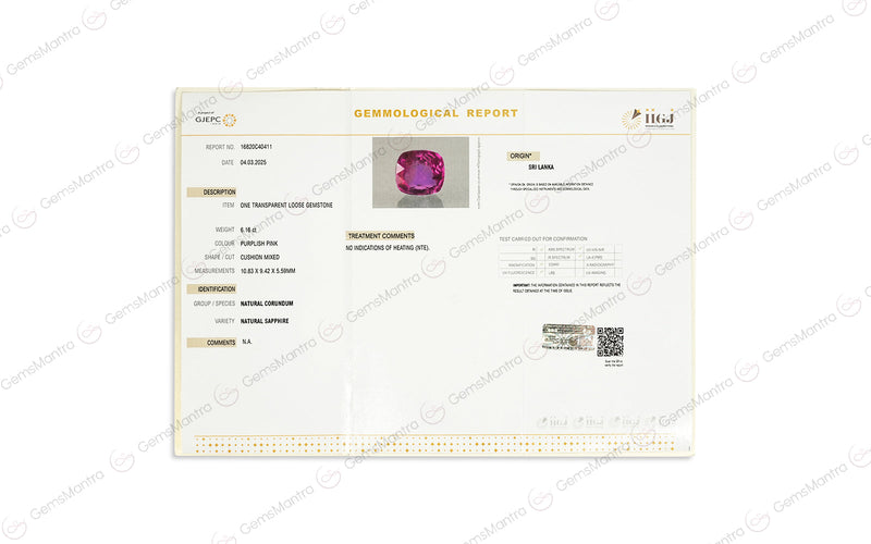 Pink Sapphire - 6.16 Carats