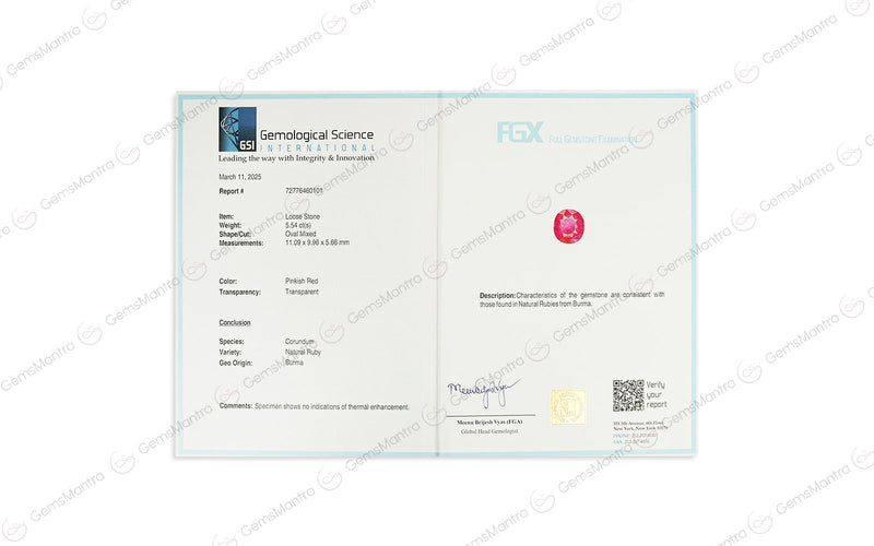 Ruby - 5.54 Carats