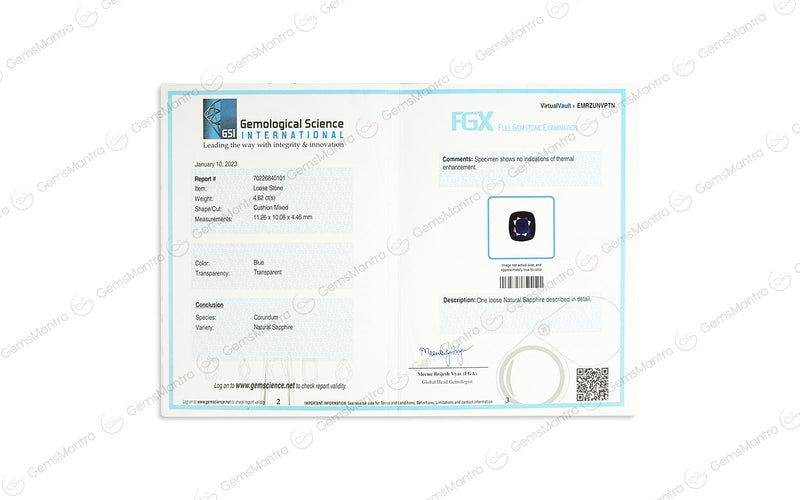 Blue Sapphire - 4.62 Carats