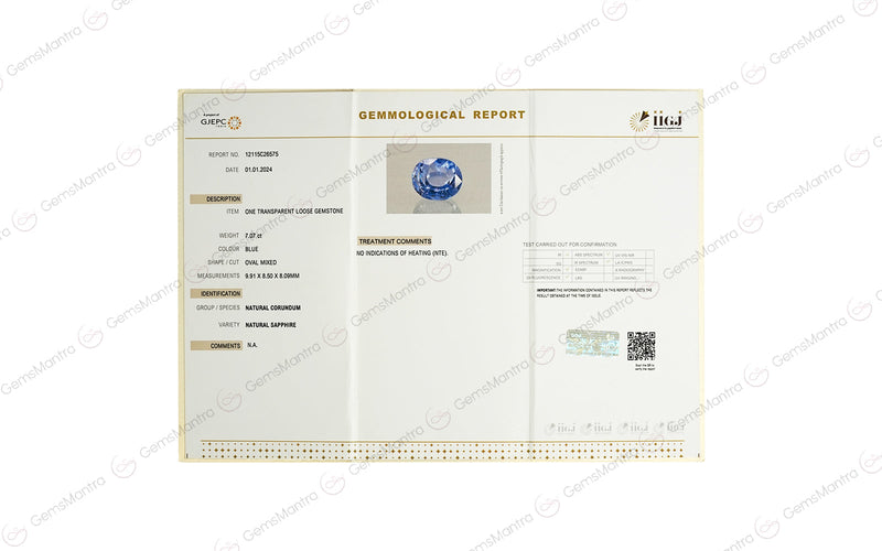 Blue Sapphire - 7.07 Carats