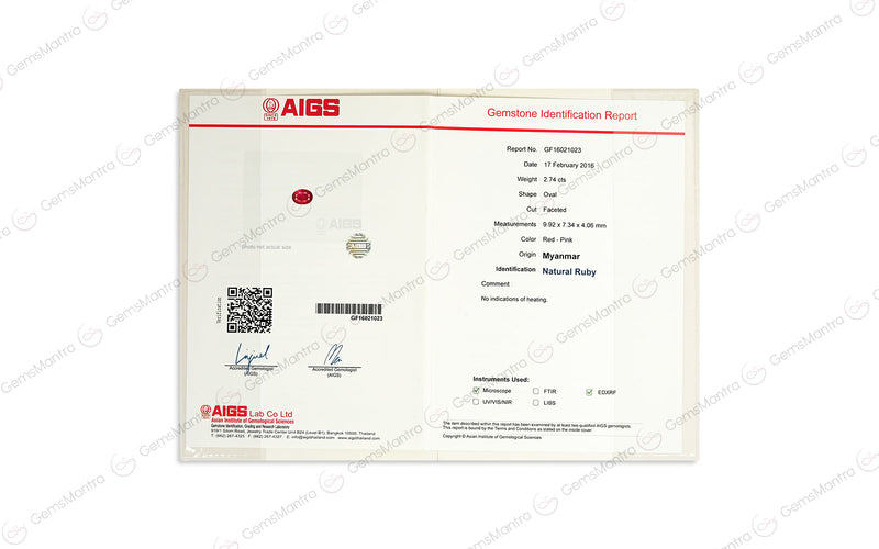 Ruby - 2.74 Carats