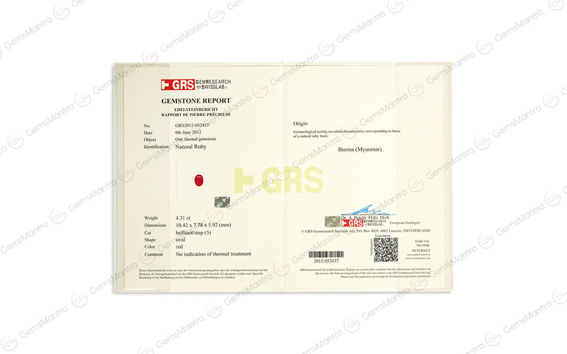 Ruby - 4.31 Carats