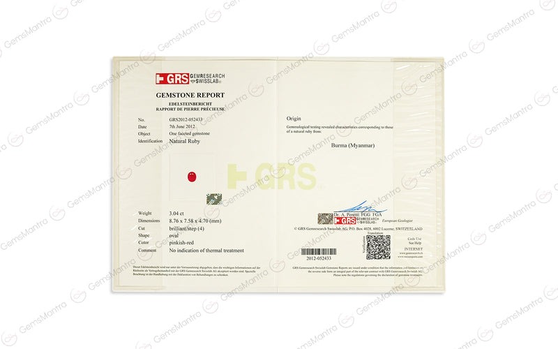Ruby - 3.04 Carats
