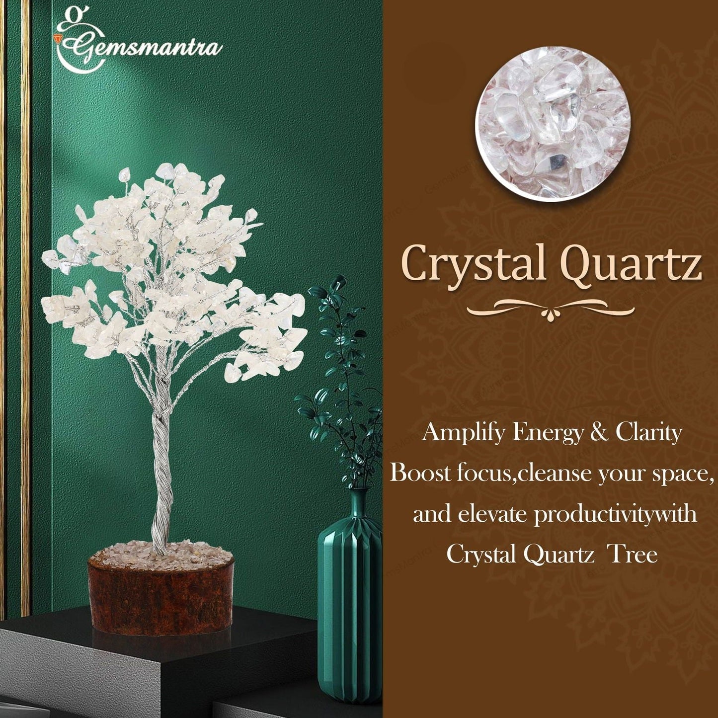 Large Crystal Quartz Tree