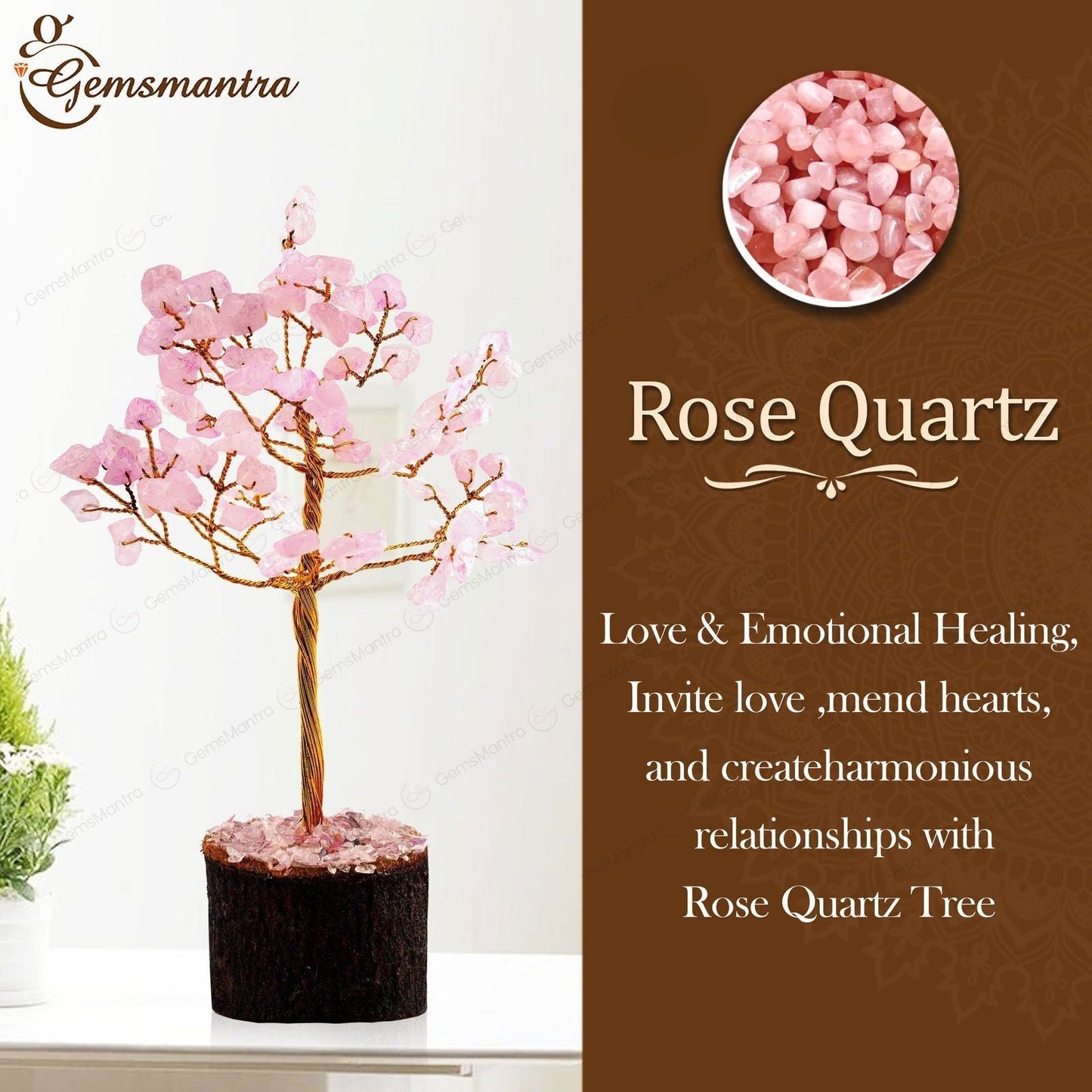 Large Rose-quartz Crystal Tree