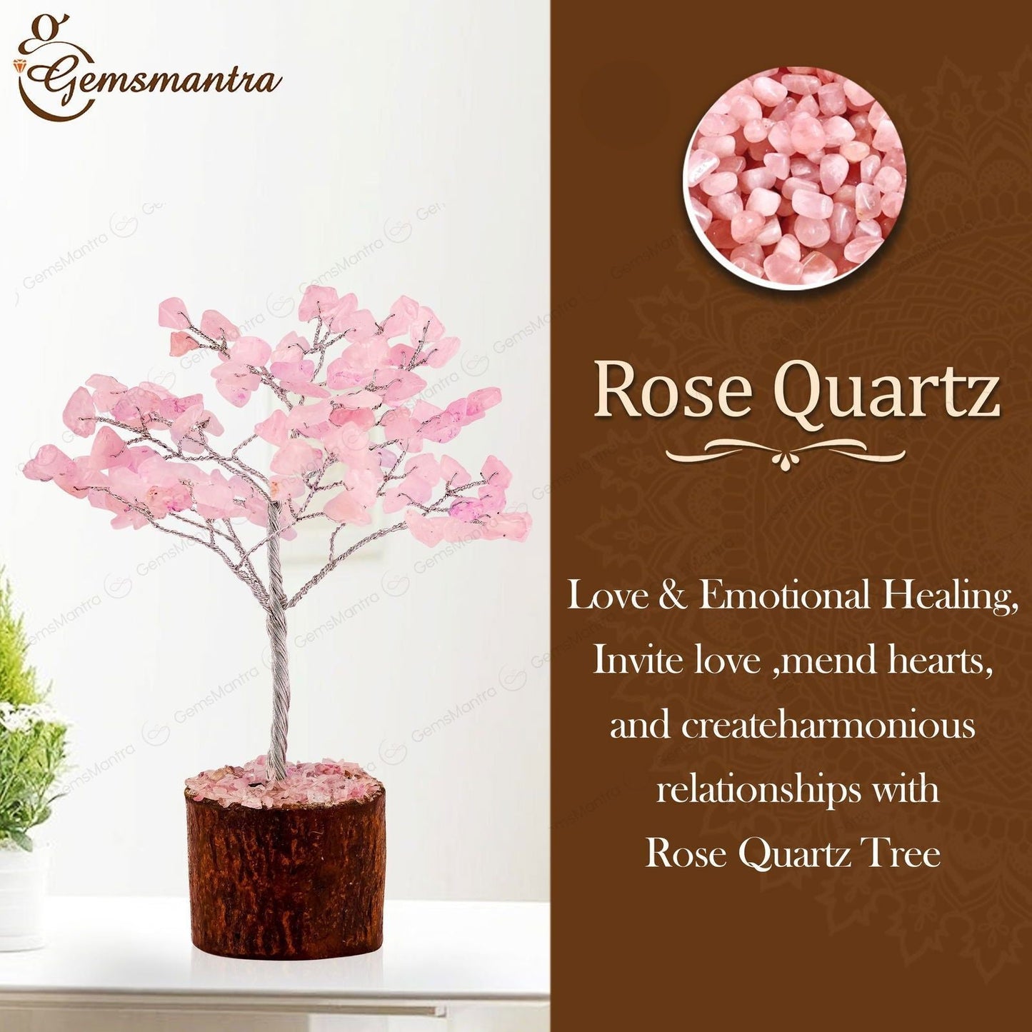 Large Rose-quartz Crystal Tree