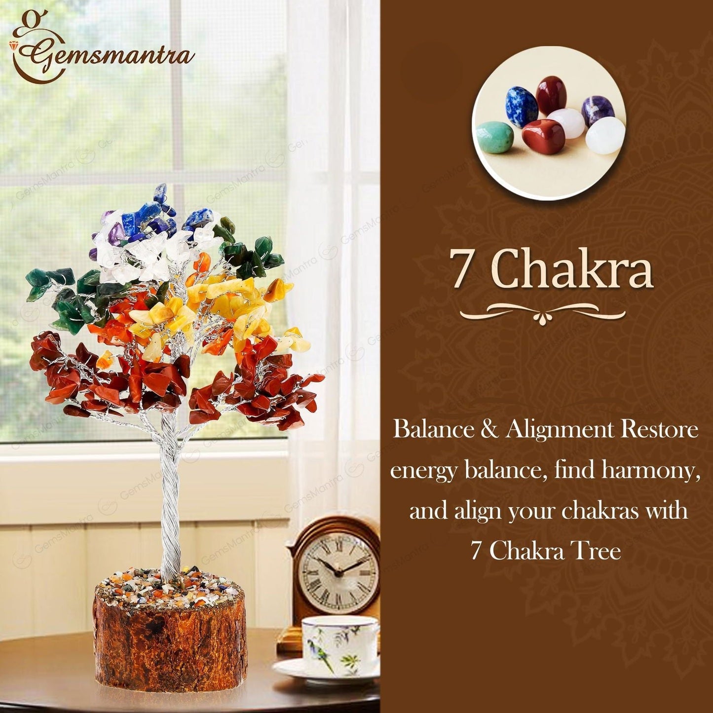 Large Seven Chakra Crystal Tree