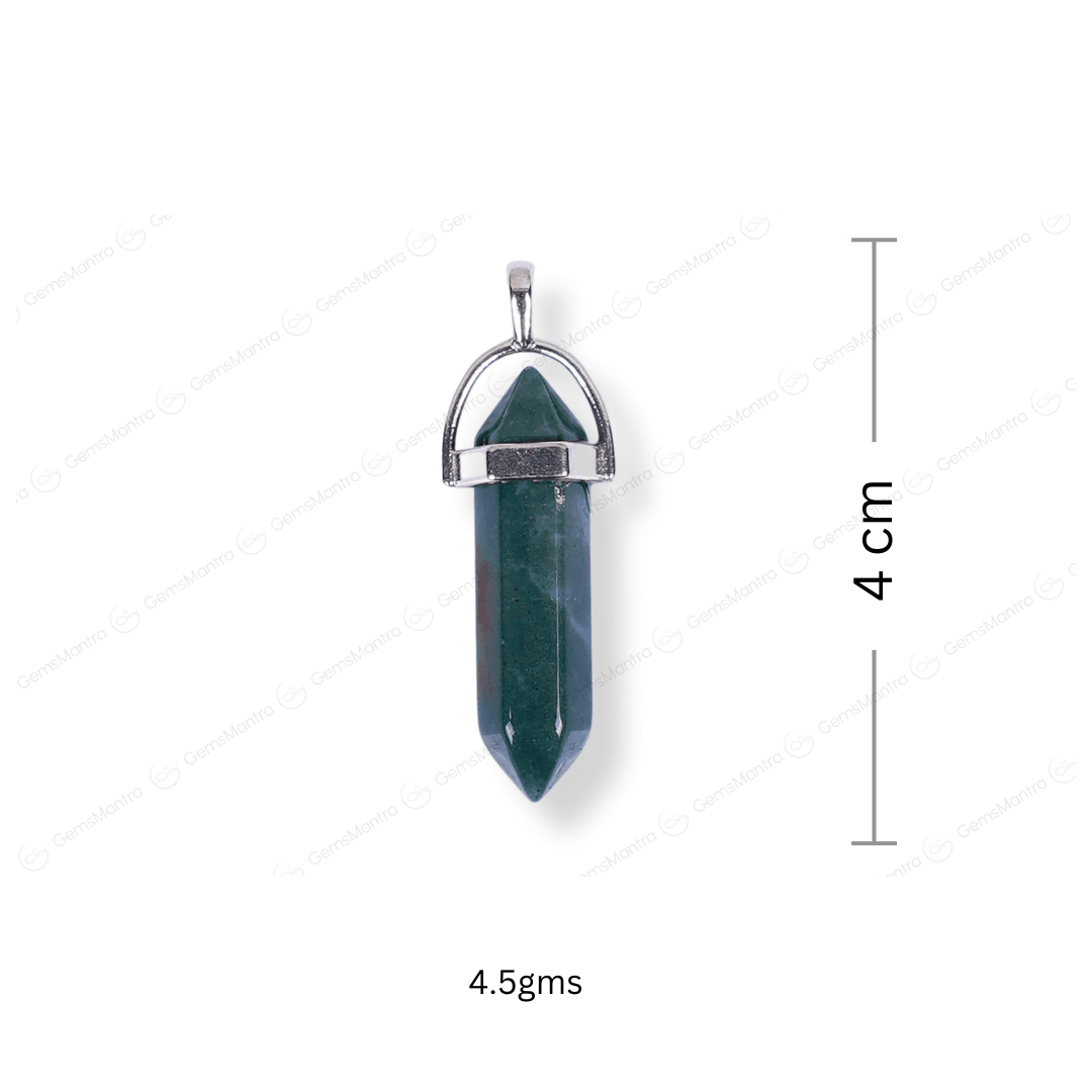 Moss Agate Double Terminated Pencil Pendant