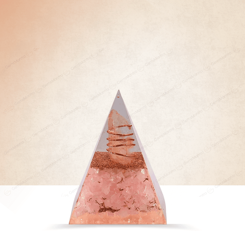 Rose Quartz Orgonite Nubian Pyramid/Orgone Pyramid