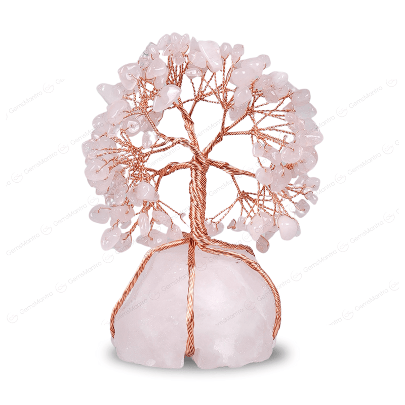 Rose Quartz With Raw Rose Quartz Tree