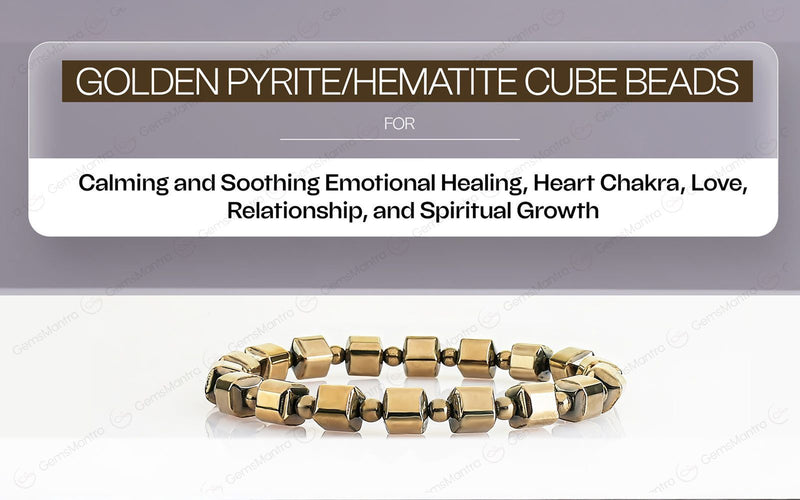 Golden Pyrite/Hematite Cube Beads Bracelet