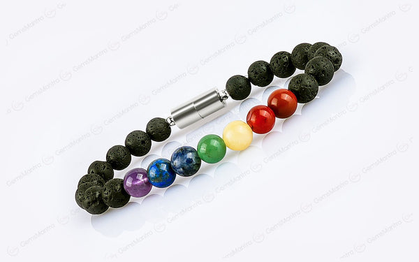 7 Chakra Lava Bracelet