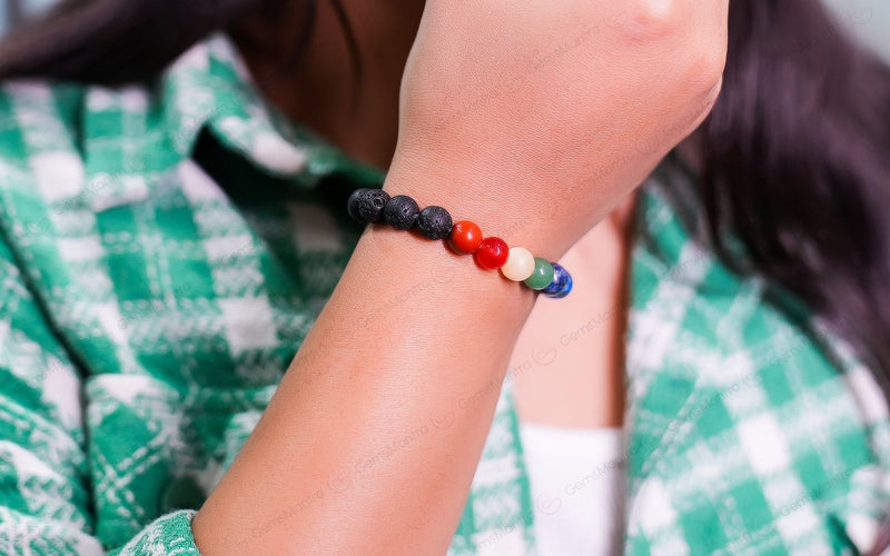 7 Chakra Lava Bracelet