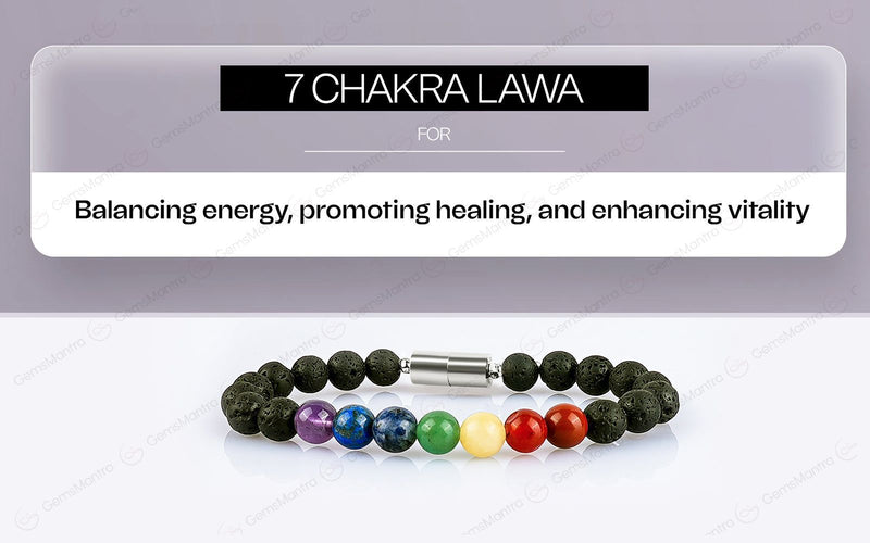 7 Chakra Lava Bracelet