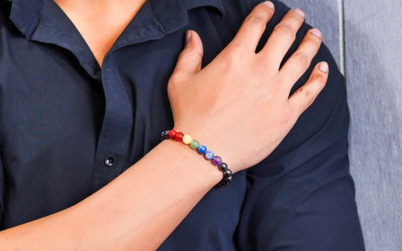 7 chakra Hematite Bracelet