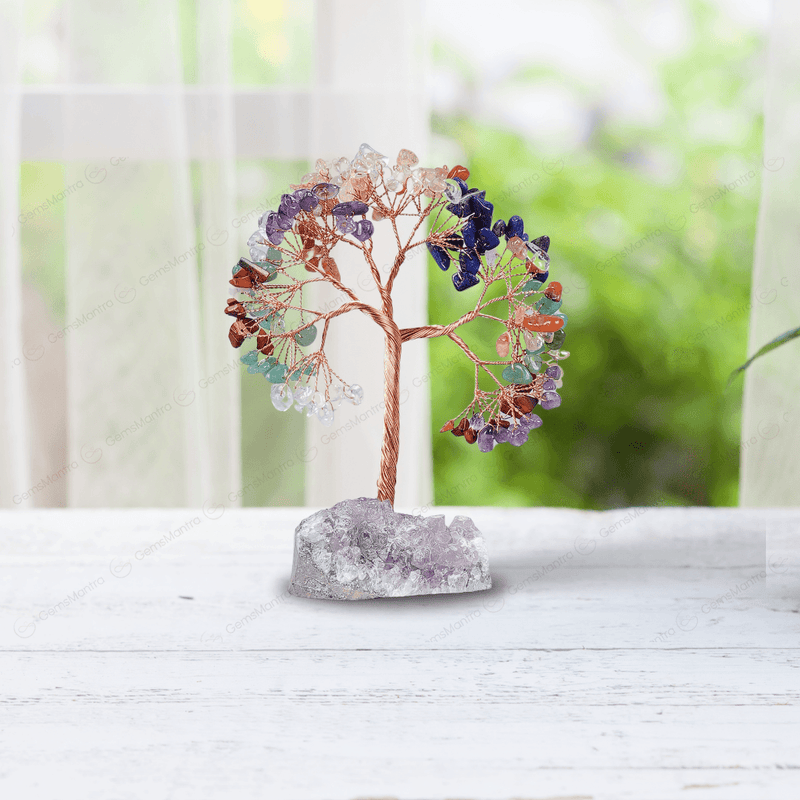 Seven Chakra With Amethyst Cluster