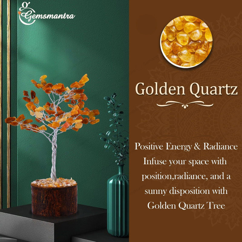 Small Golden Quartz Crystal Tree