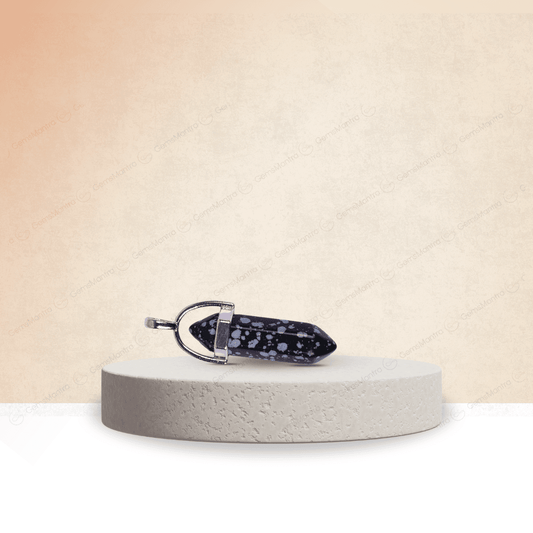 Snowflake Obsidian Double Terminated Pencil Pendant