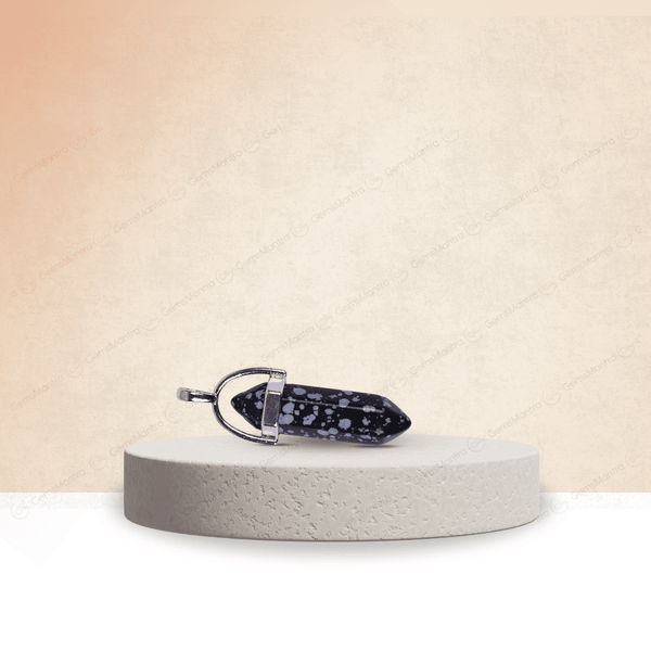 Snowflake Obsidian Double Terminated Pencil Pendant