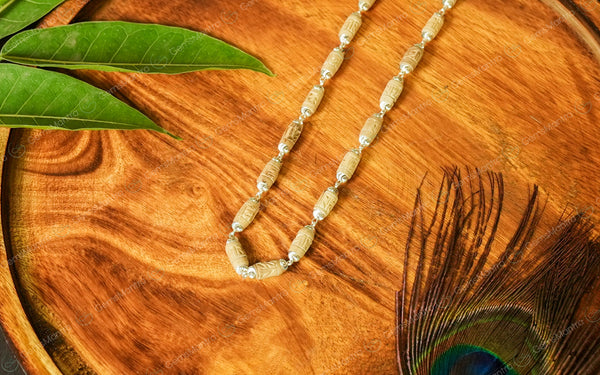 Silver Radhe Naam Tulsi Mala