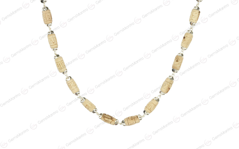 Silver Radhe Naam Tulsi Mala