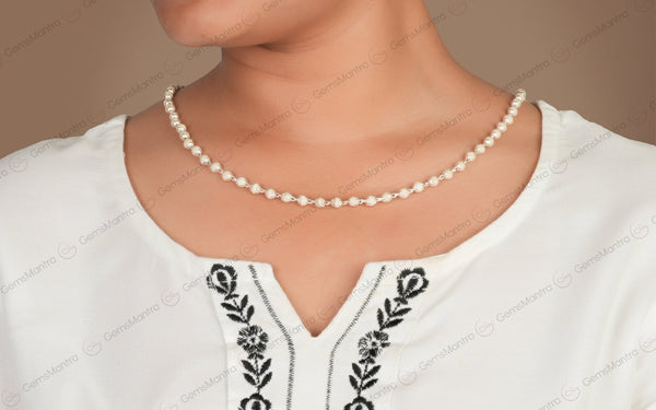 Tulsi Mala Silver Ultra Wide