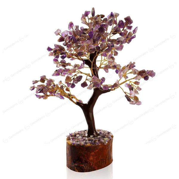 Wooden Amethyst Crystal Tree