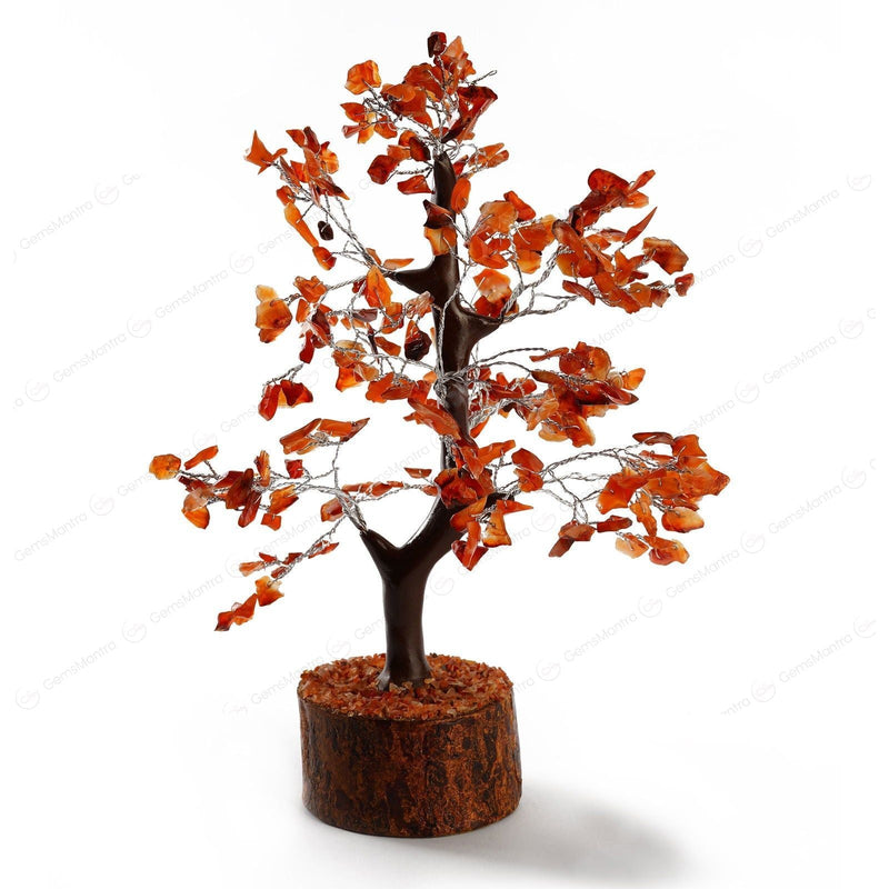 Wooden Carnelian Crystal Tree