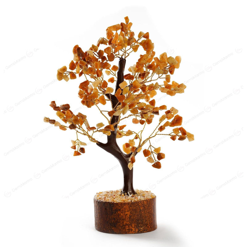 Wooden Golden Quartz Crystal Tree