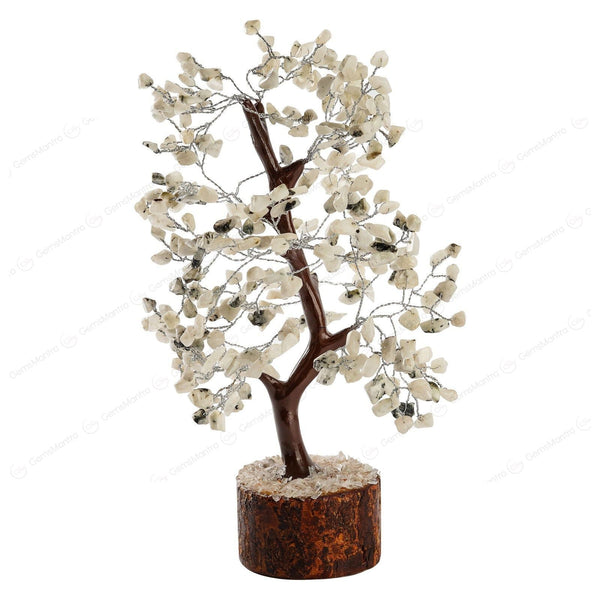 Wooden Rainbow Moonstone Crystal Tree