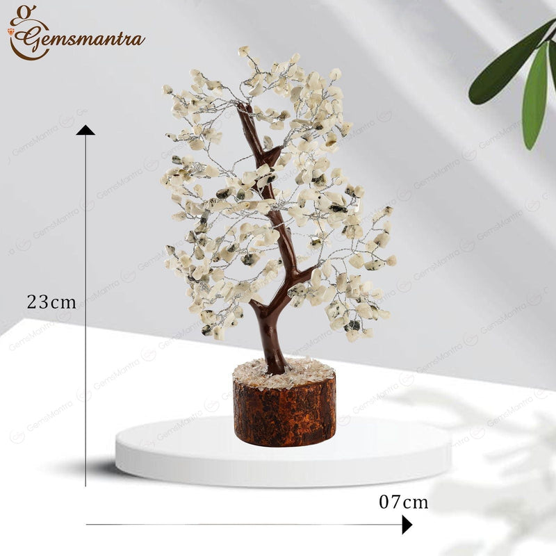 Wooden Rainbow Moonstone Crystal Tree