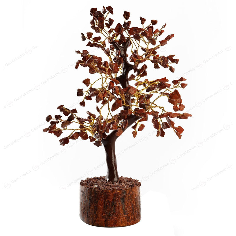 Wooden Red Jasper Crystal Tree