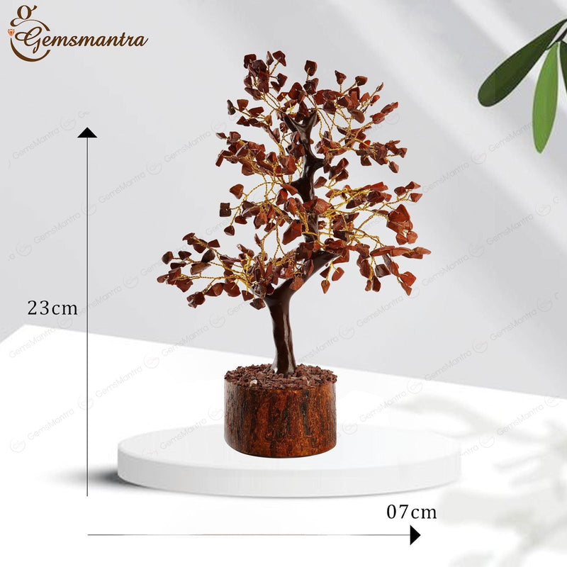Wooden Red Jasper Crystal Tree