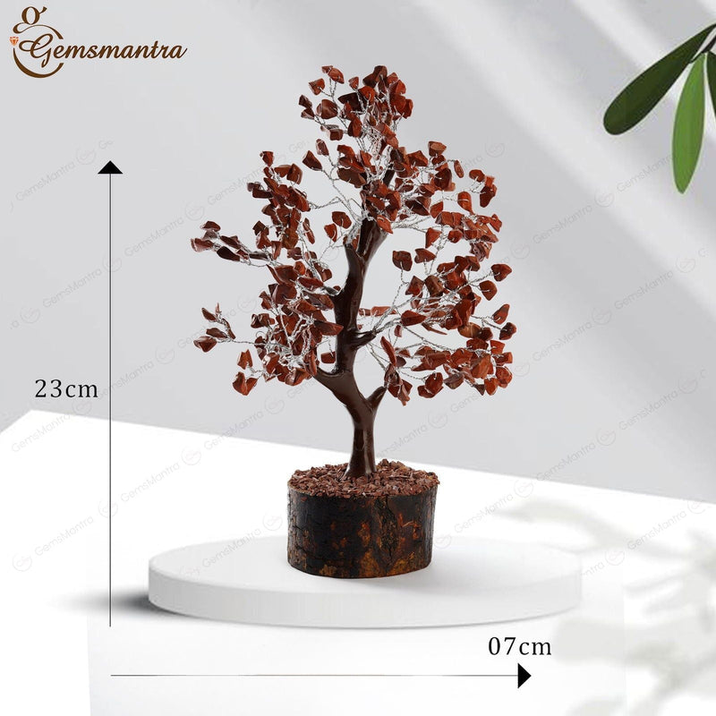 Wooden Red Jasper Crystal Tree