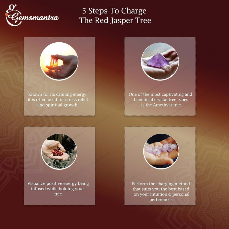 Wooden Red Jasper Crystal Tree