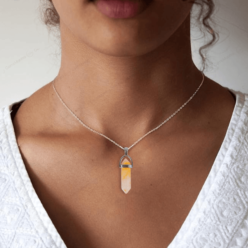 Yellow Aventurine Double Terminated Pencil Pendant